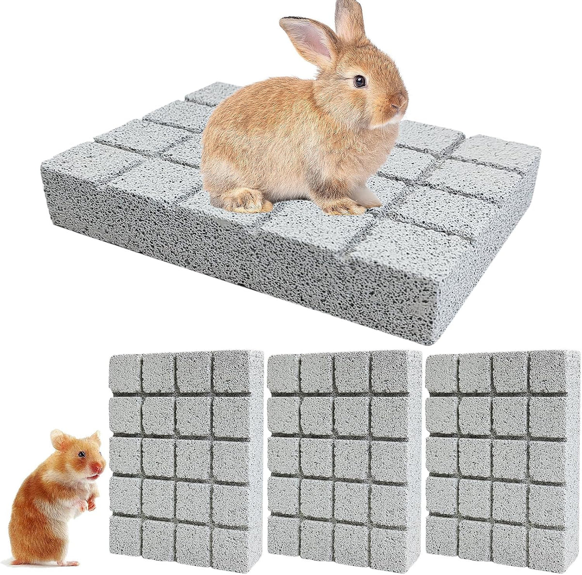 Hamiledyi 2PCS Rabbit Scratching Pads Bunny Lava Grinding Claw Pads Small Animal Foot Pads Hamster Scratch Board Chew Toys for Gerbil Chinchilla Hedgehog Guinea Pig Cage Accessories - Image 10