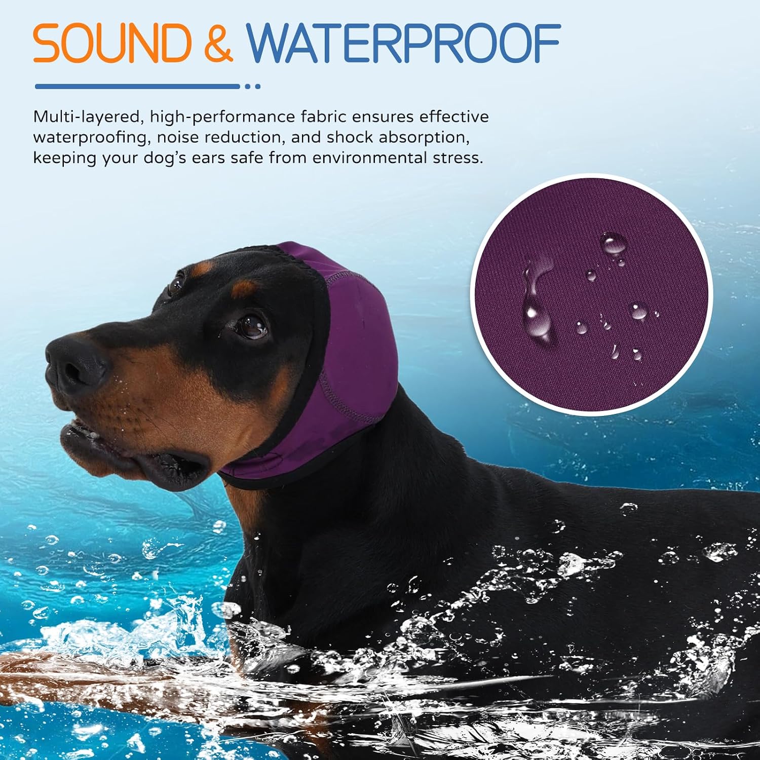 Harbyel dog ear protectors for anxiety relief during fireworks and thunder.