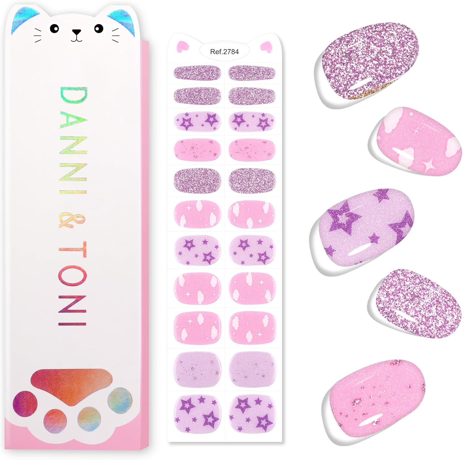 Danni & Toni Kids Gel Nail Strips Purple Dream front package view