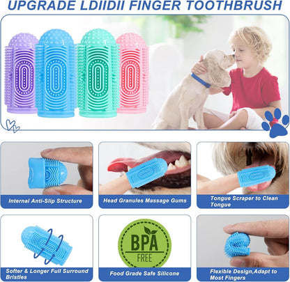 Ldiidii pet dental cleaning kit on a finger