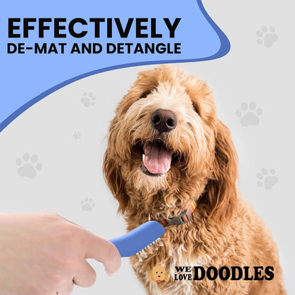We Love Doodles Dematting Comb for Dogs - Dog Hair Mat Remover, Detangler Comb & Deshedding Tool, Removes Tangles, Knots, & Loose Hair, Metal Comb, Ergonomic Handle Family (5 Blades) - Image 5