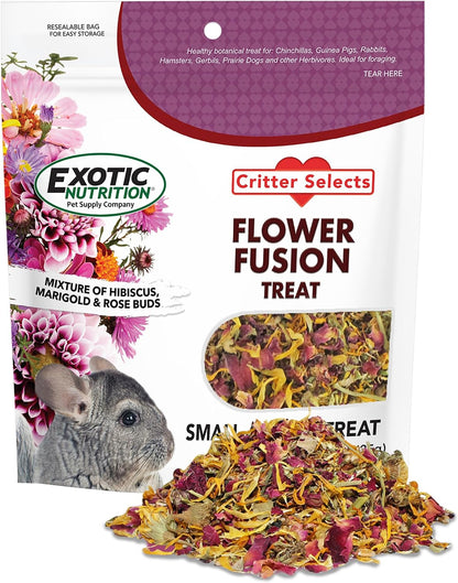 Flower Fusion Treat - Healthy Natural Dried Flower Herbivore Treat - Chinchillas, Guinea Pigs, Rabbits, Prairie Dogs, Degus, Hamsters, Rats, Squirrels, Sugar Gliders & Other Small Pets (0.85 oz) - Image 9