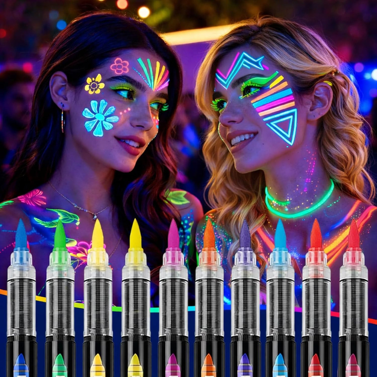 Giftmissu glow body paint markers front packaging view