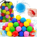Jishi reusable water balloons sixty pieces front view showing multi colored assortment