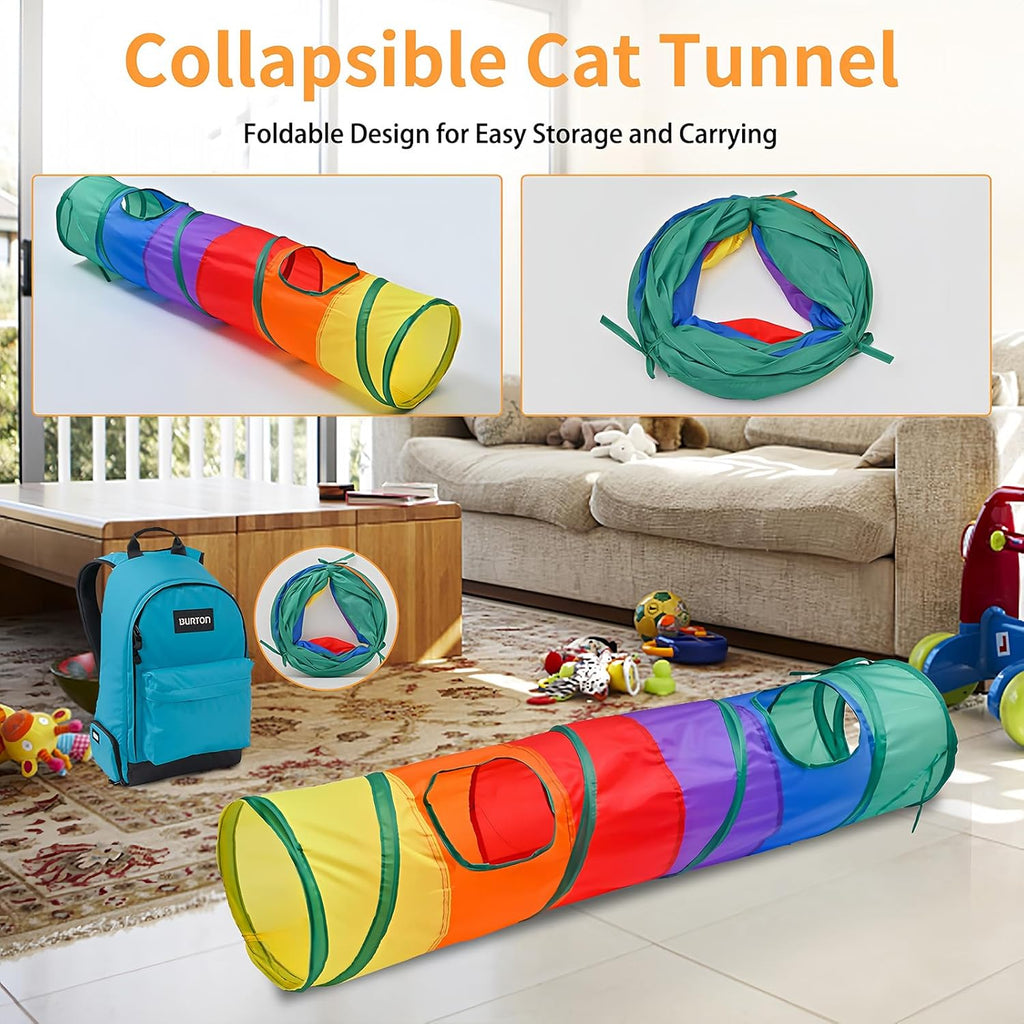 Cat playing inside the extended forty-five inch polyester play tube