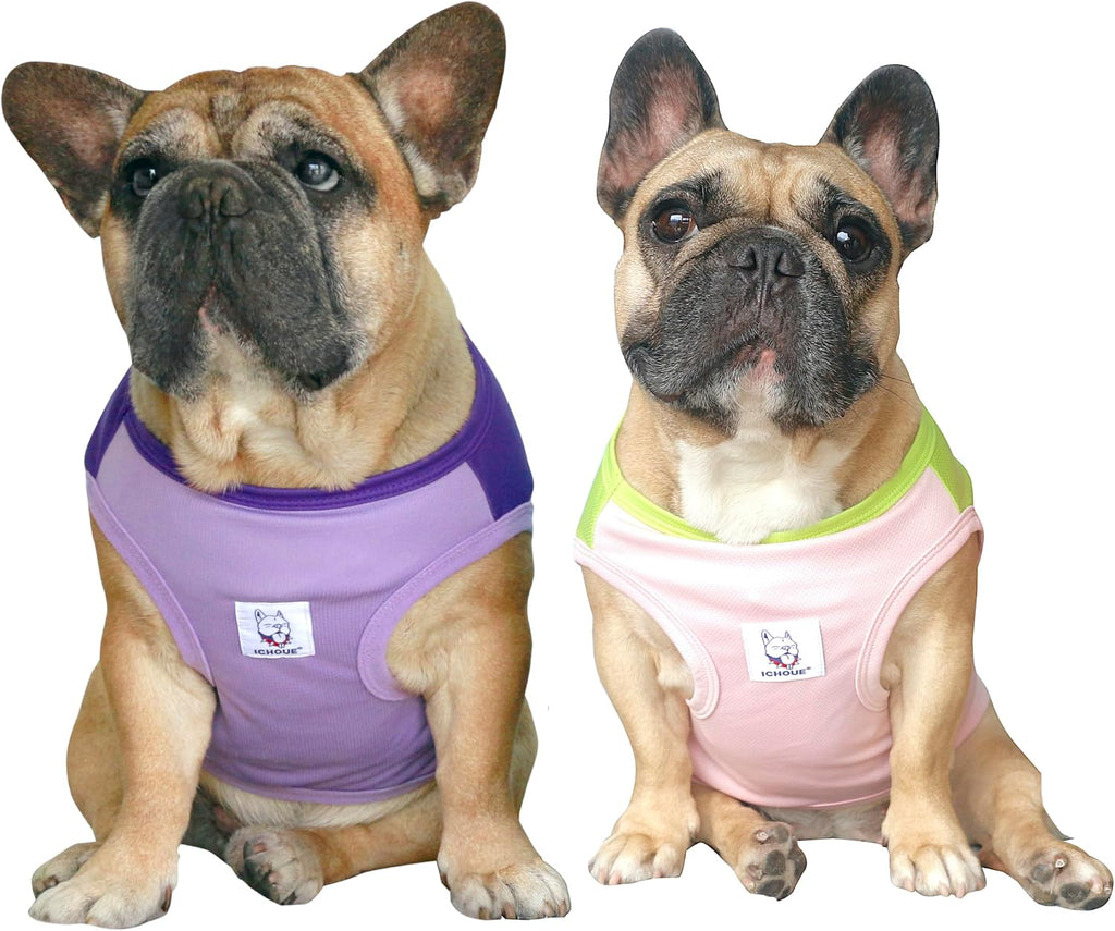 iChoue French Bulldog 100% Breathable Cotton Striped T Shirts Halloween Vest Clothes for Small Dogs Tank Tops Puppy Frenchie Pug English Boston Terrier Pitbull Pink White Stripes - Medium - Image 10
