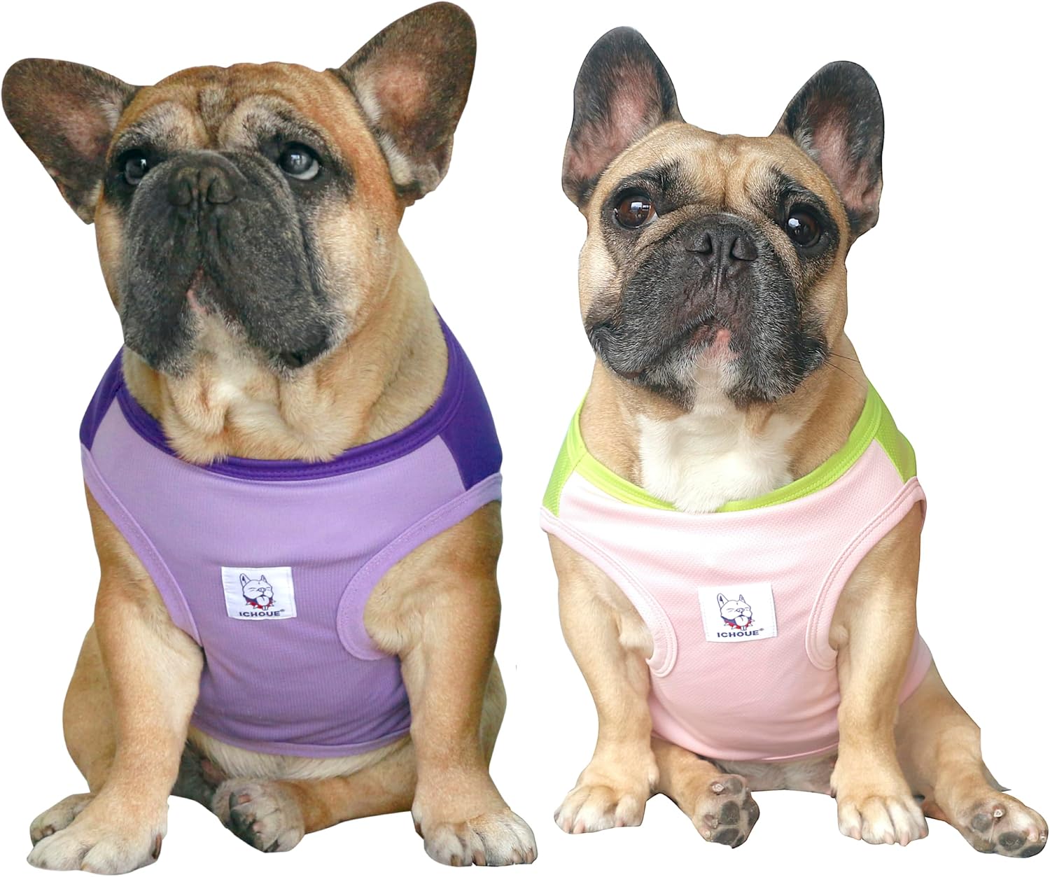 iChoue French Bulldog 100% Breathable Cotton Striped T Shirts Halloween Vest Clothes for Small Dogs Tank Tops Puppy Frenchie Pug English Boston Terrier Pitbull Pink White Stripes - Medium - Image 10