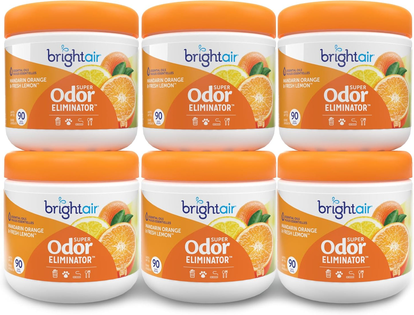Bright Air 14 oz. Super Odor Eliminator, for Medium-Size Spaces, Cool Citrus Scent, Case of 6, Air Freshener, Natural Essential Oils, Lasts Up to 90 Days Each - Image 15
