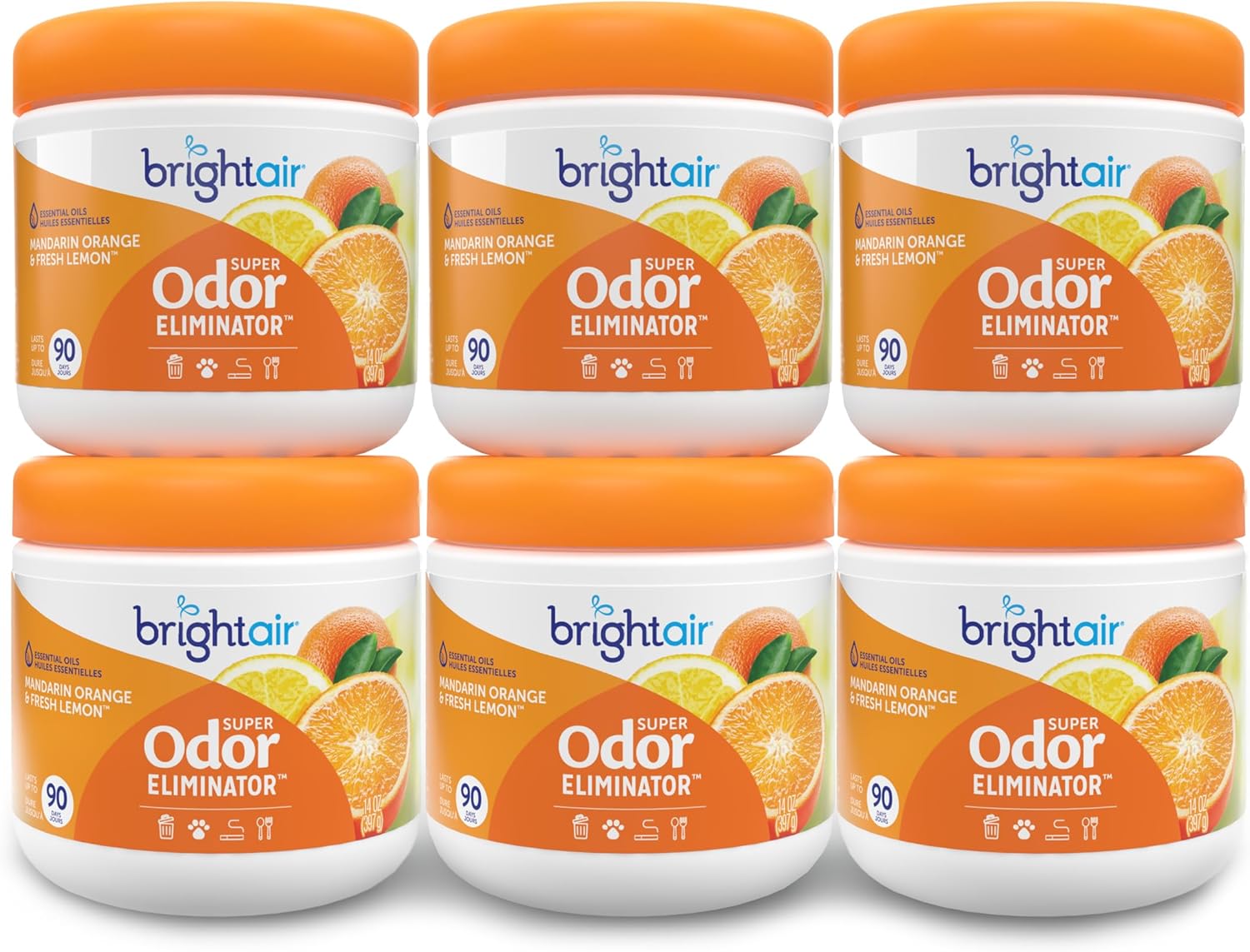 Bright Air 14 oz. Super Odor Eliminator, for Medium-Size Spaces, Cool Citrus Scent, Case of 6, Air Freshener, Natural Essential Oils, Lasts Up to 90 Days Each - Image 15