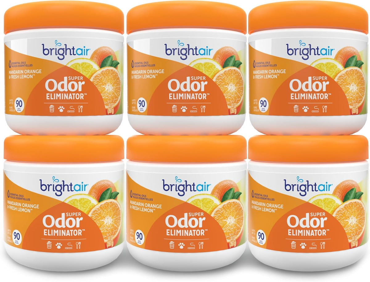 Bright Air 14 oz. Super Odor Eliminator, for Medium-Size Spaces, Cool Citrus Scent, Case of 6, Air Freshener, Natural Essential Oils, Lasts Up to 90 Days Each - Image 15