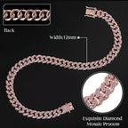 Close up of pink zirconia diamond detail on Leifide pet necklace