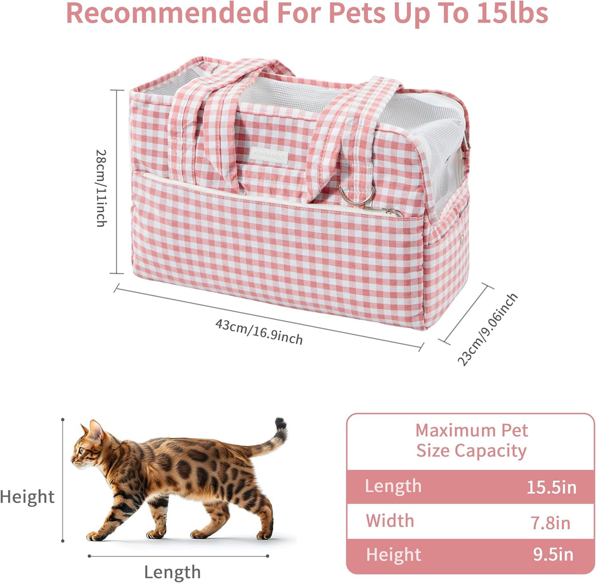 Side view of Machamie soft-sided pet carrier showing mesh ventilation