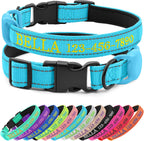 Personalized Dog Collar with Embroidered Name and Phone, Nylon Collar for Dog with Silicone Holder for AirTag, Neoprene Lining, Plastic Quick-Release Buckle (Pink) - Image 9