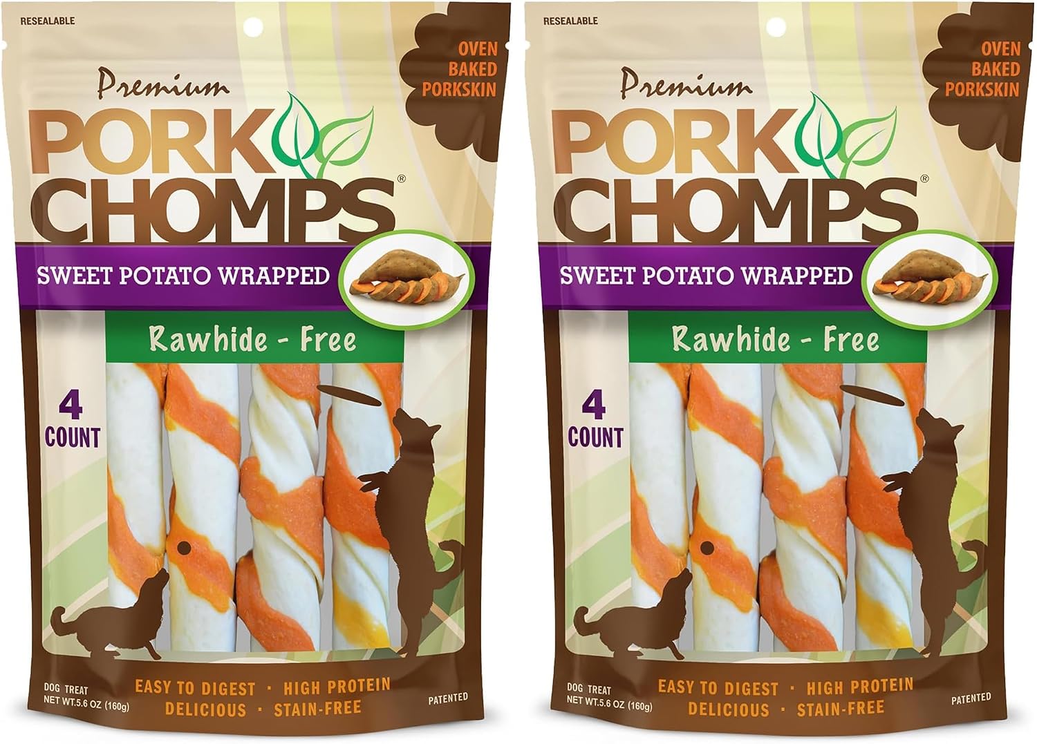 Pork Chomps Roasted Pork Skin Dog Chews, 6 Inch Twists, 15 Count - Long-Lasting Treats for Dogs - High Protein, Rawhide-Free, Low Fat, Healthy & Delicious Chews - Image 13