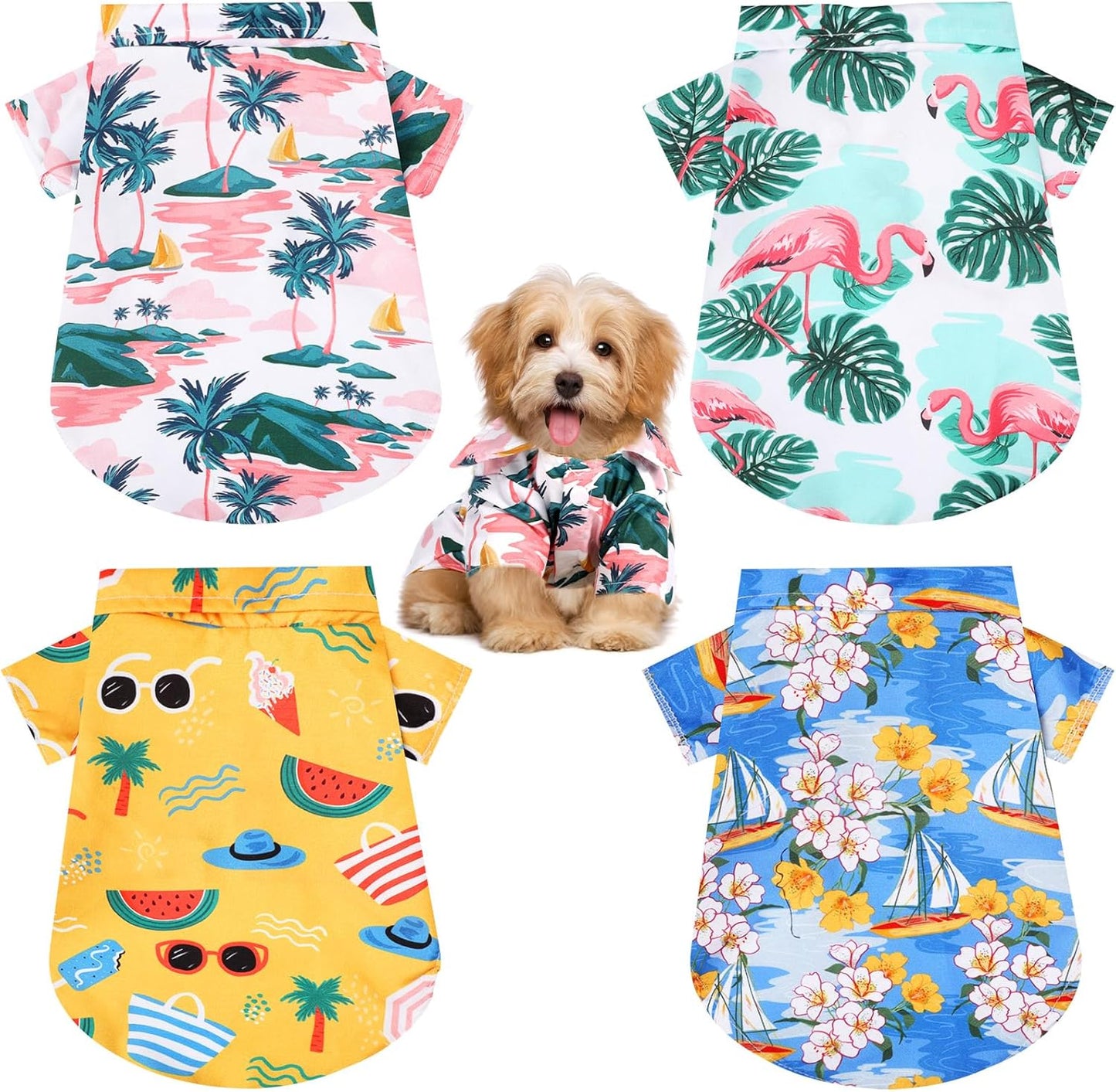 Group of 4 Weewooday puppy shirts for summer