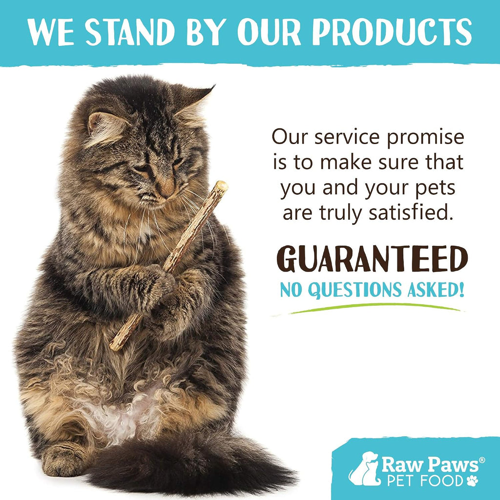 Raw Paws cat wellness chew sticks ready for use