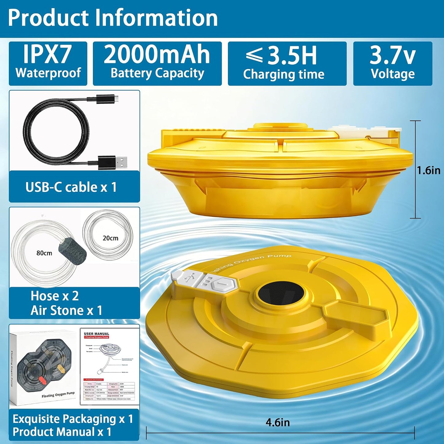 KBBYT aerator being used in a live minnow fishing bucket