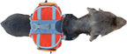 Back angle view of the Zor-DOG outdoor dog saddlebag showing elastic string gear holders