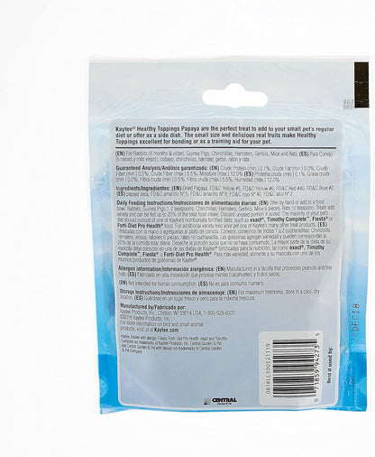 Kaytee dried papaya chunks premium supplement for guinea pigs and hamsters