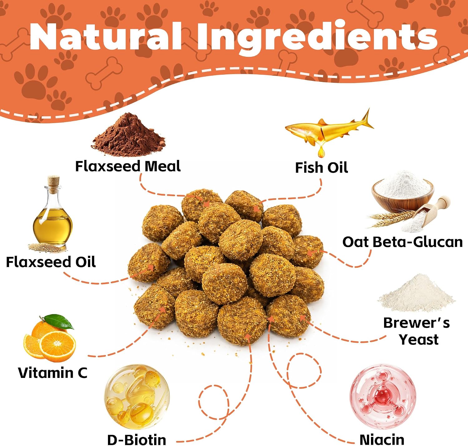 Back label of VivaElixir flea and tick supplement showing ingredients