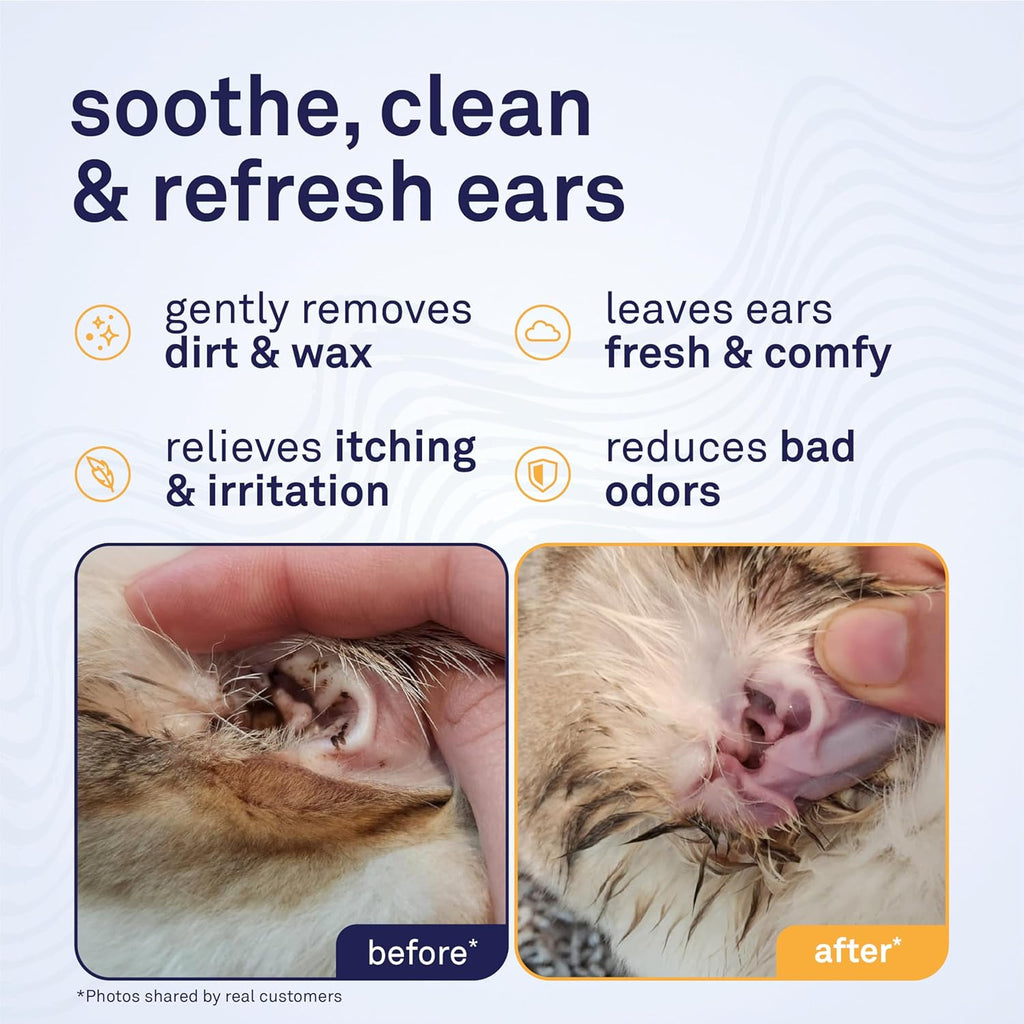 Petpost cat ear wipes open jar showing soft cotton pads
