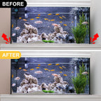 Side angle view demonstrating the thickness of the durable protective mat under a fish tank.