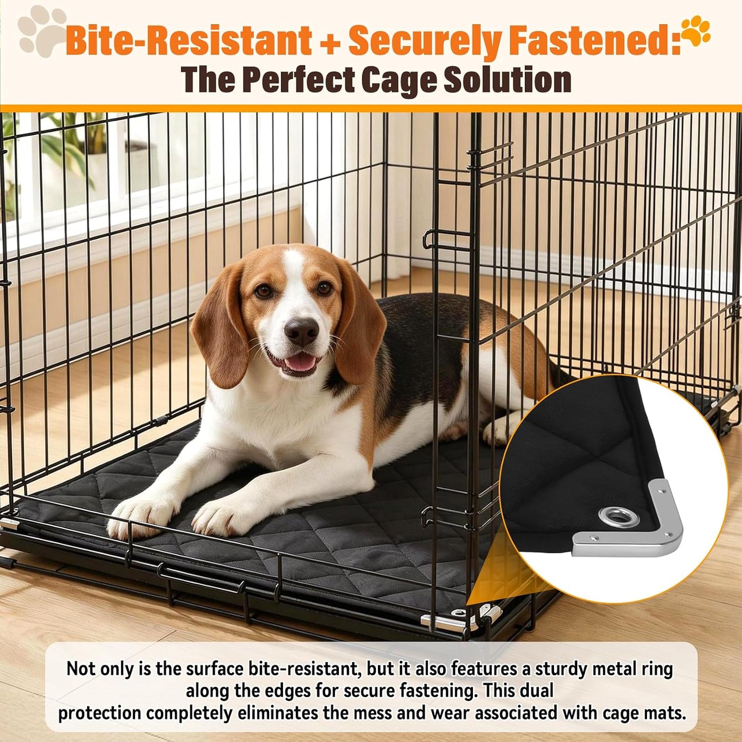 Diamond quilted fabric texture of Brobear crate pad