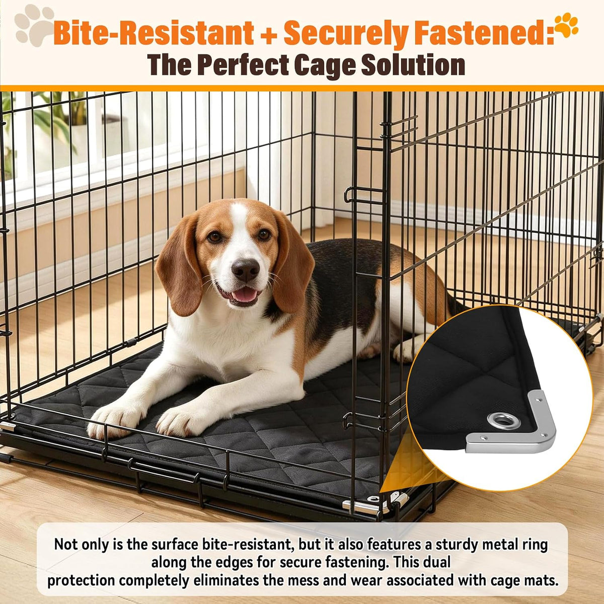 Diamond quilted fabric texture of Brobear crate pad