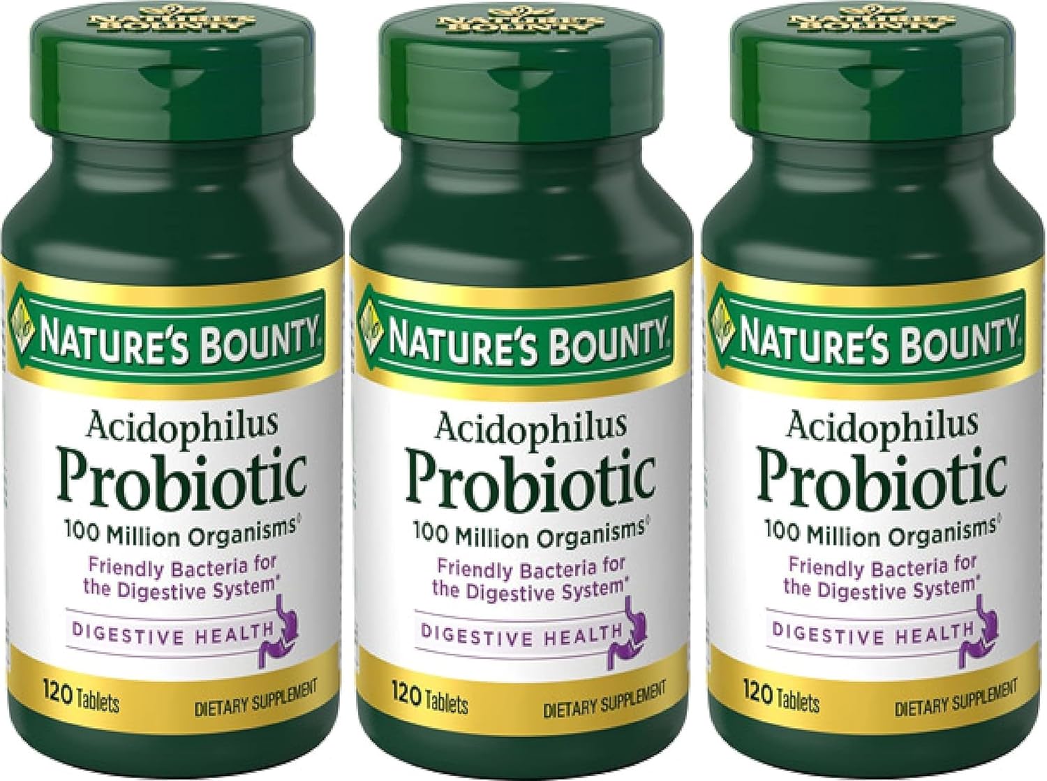 Nature's Bounty Lactobacillus Acidophilus Probiotic Supplement - Daily Probiotic for Women/Men Digestive Health, 100 Million Organisms, Vegetarian, 1 Serving per Day, 120 Tablets - Image 10