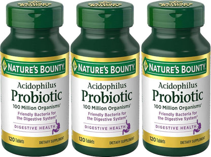Nature's Bounty Lactobacillus Acidophilus Probiotic Supplement - Daily Probiotic for Women/Men Digestive Health, 100 Million Organisms, Vegetarian, 1 Serving per Day, 120 Tablets - Image 10