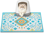 Cat Litter Mat, 24" x 16" Litter Box mat, Upgrade Non-Slip Kitty Litter mat, Traps 100% Litter, Soft on Kitty Paws, Easy Clean for Scatter Control, Bohe cat Food mat, Urine Waterproof - Image 9