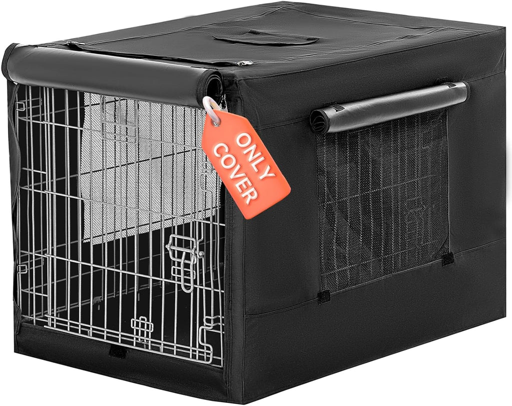 PETSFIT Dog Kennel Cover for Wire Dog Crate(30in/36inch/42inch), Single Door, Mesh Window, Flap On The Top and Back is Detachable, Dog Crate Cover Black 36inch - Image 9