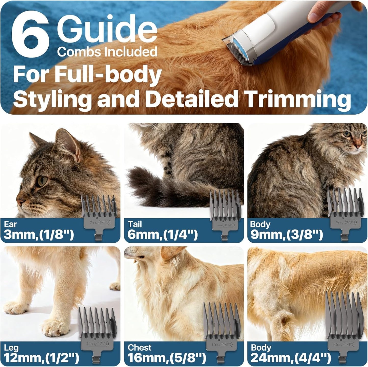 Buenkee pet grooming vacuum kit accessories neatly organized inside the included storage bag.