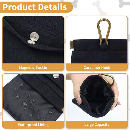 Cosowo waterproof dog walking bag detailing the elastic metal automatic closing mechanism