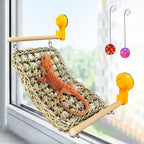 VCEPJH Bearded Dragon Hammock front view installed in a glass reptile enclosure