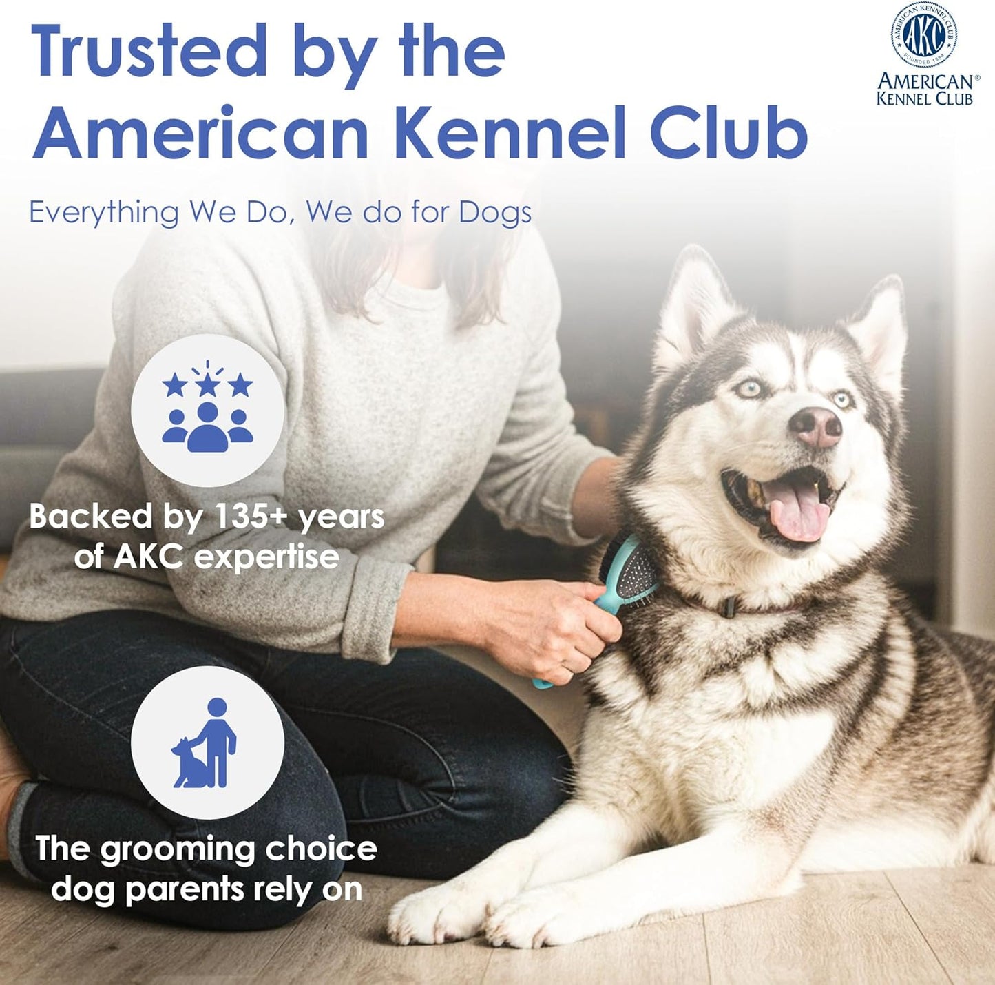 American Kennel Club dog brush packaging showing product specifications