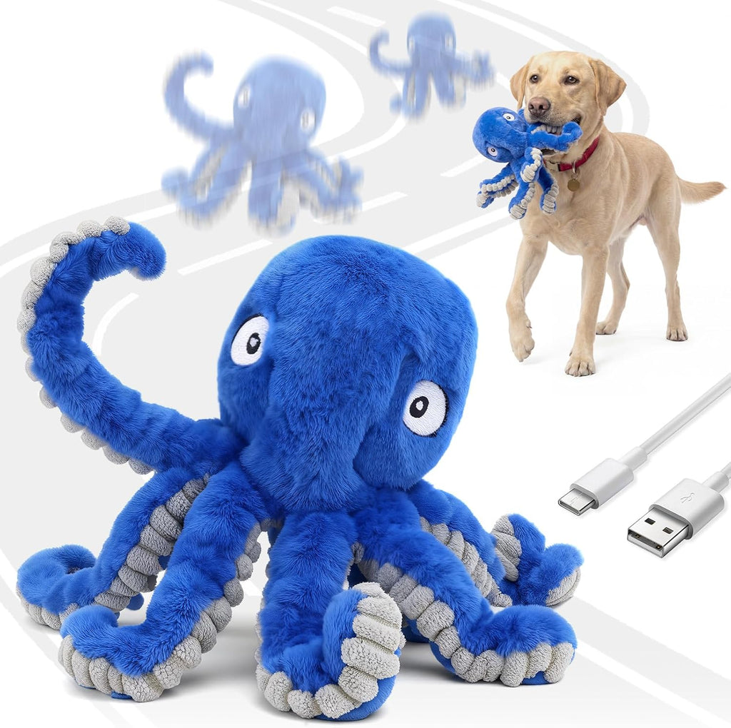 Voxget Interactive Dog Octopus Toy front view blue plush
