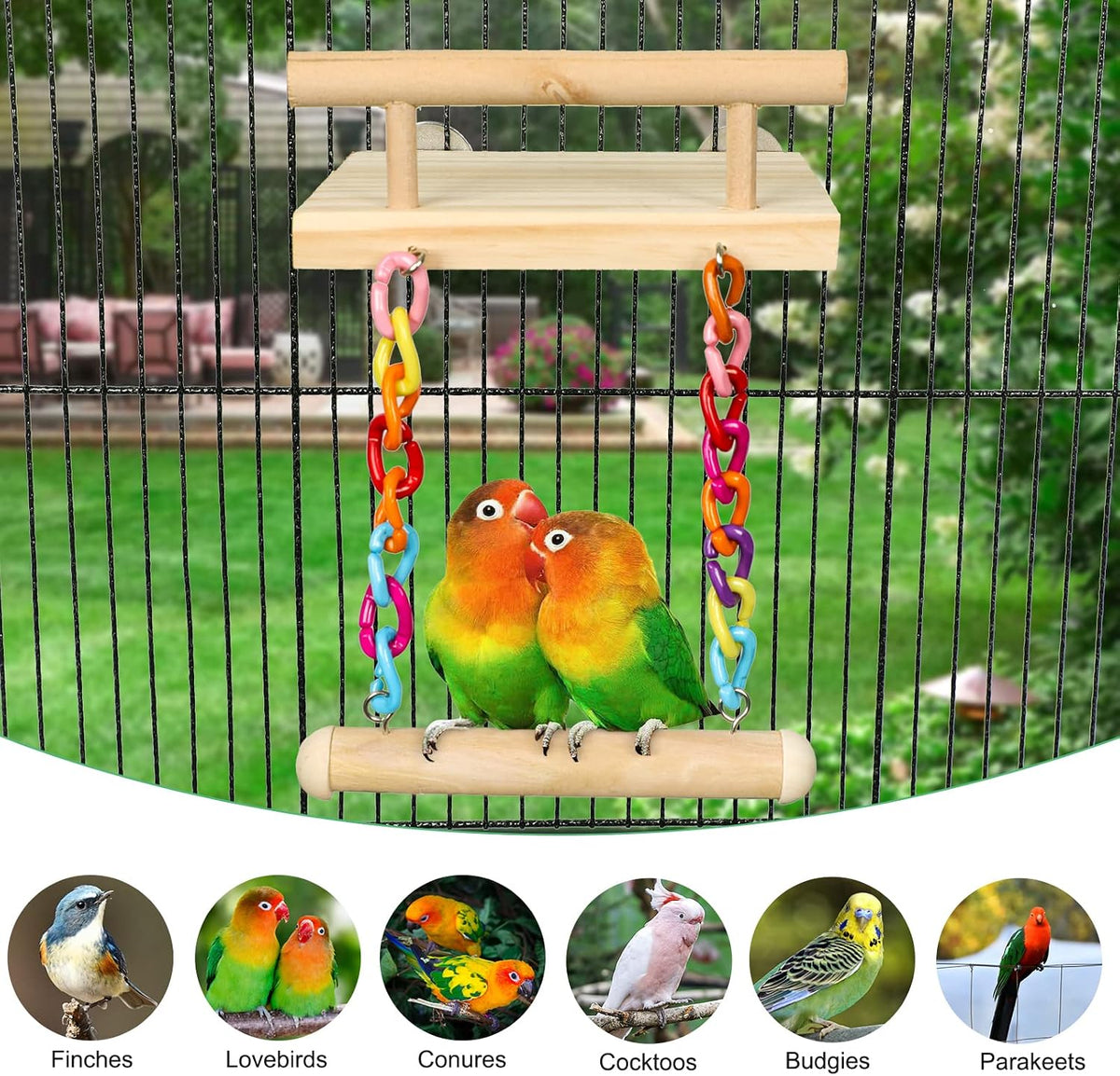 Parrot standing board with built-in ferris wheel toy