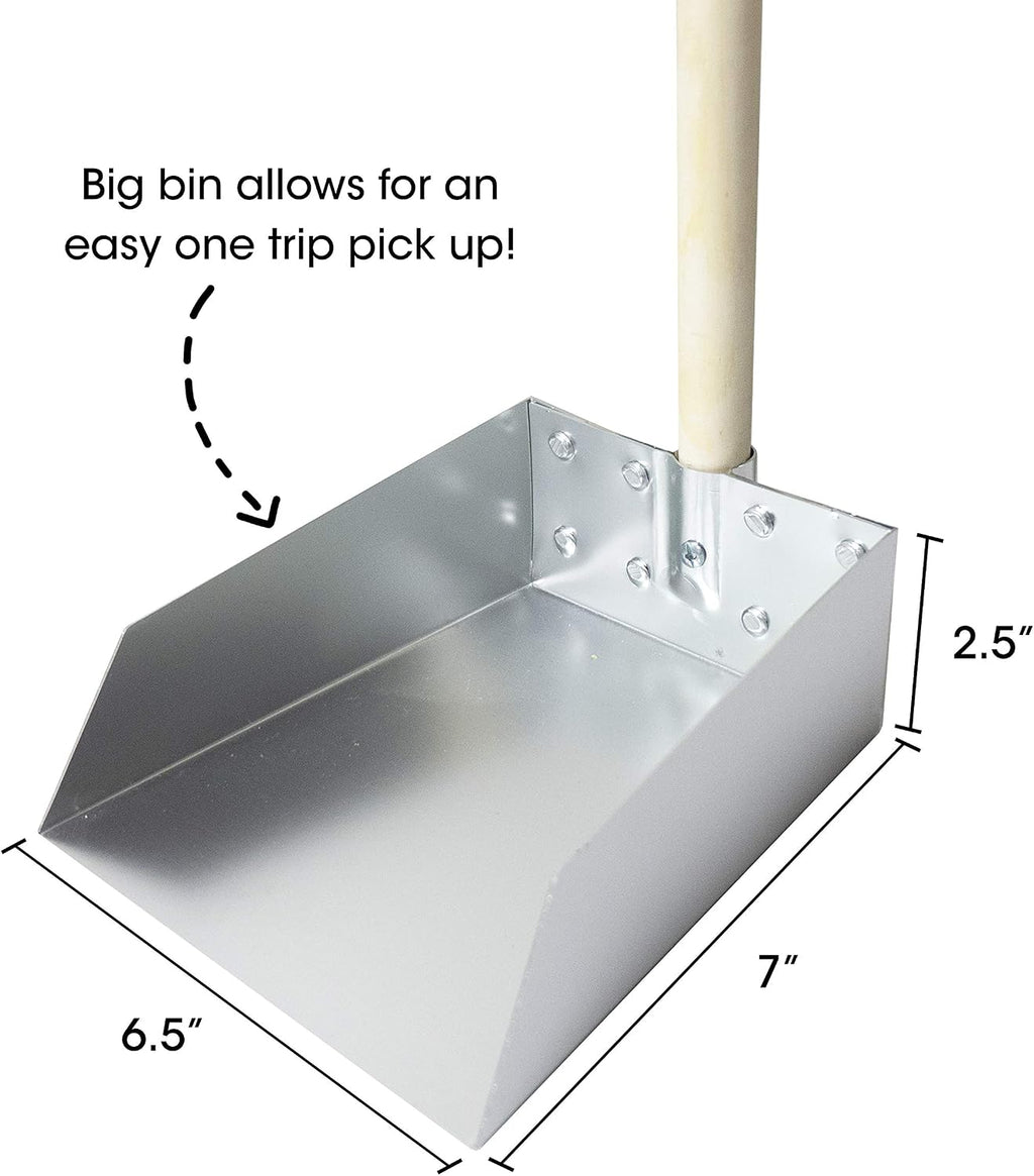 Authentic Spotty heavy duty long handled dog pooper scooper packaging and product overview.