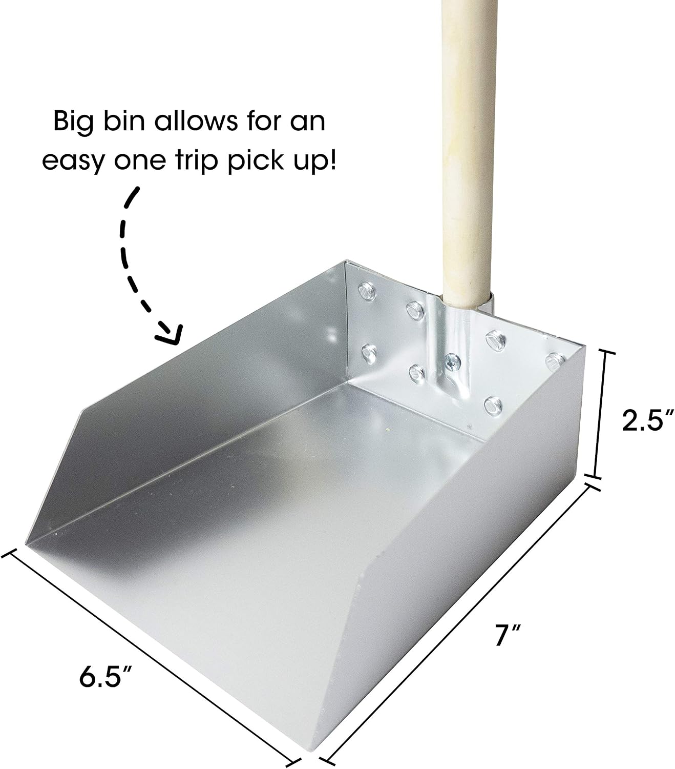 Authentic Spotty heavy duty long handled dog pooper scooper packaging and product overview.