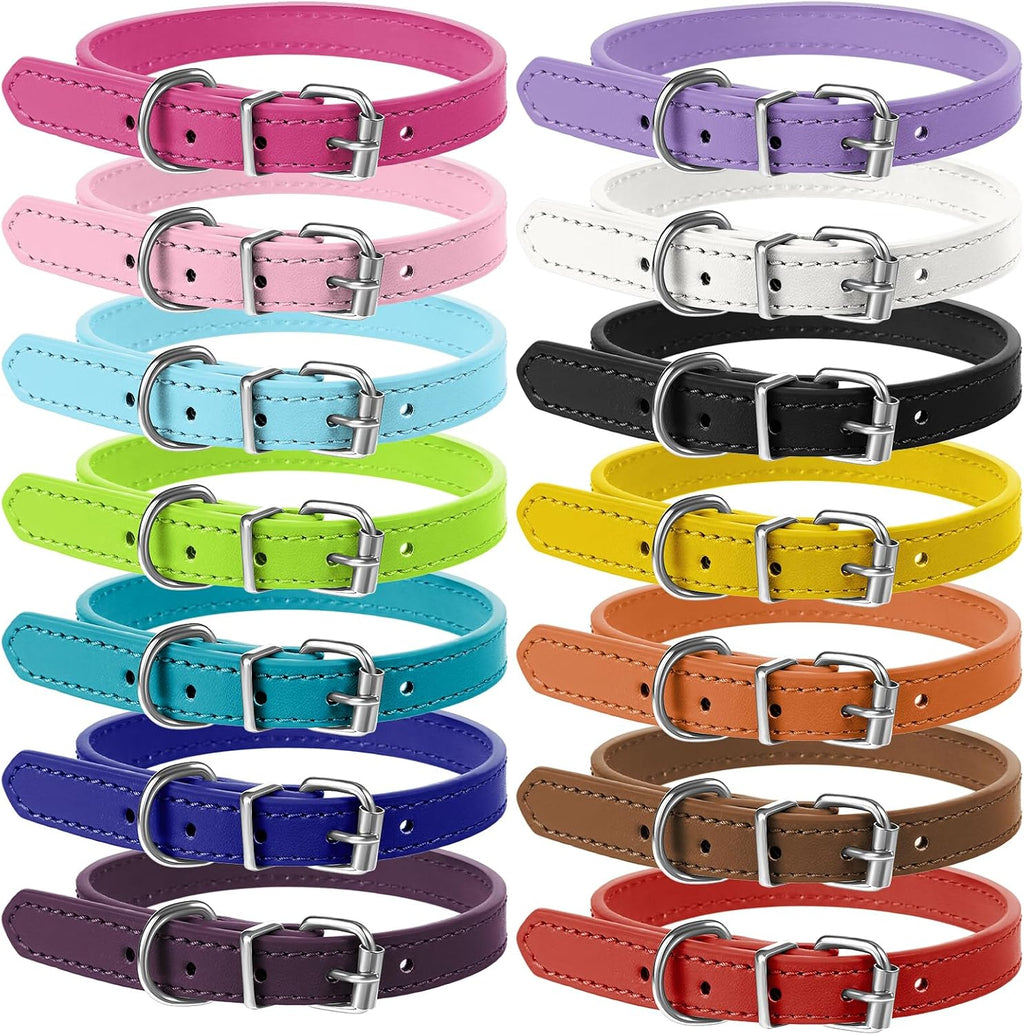 HOFURME adjustable newborn puppy collars front view displaying eight different vibrant colors