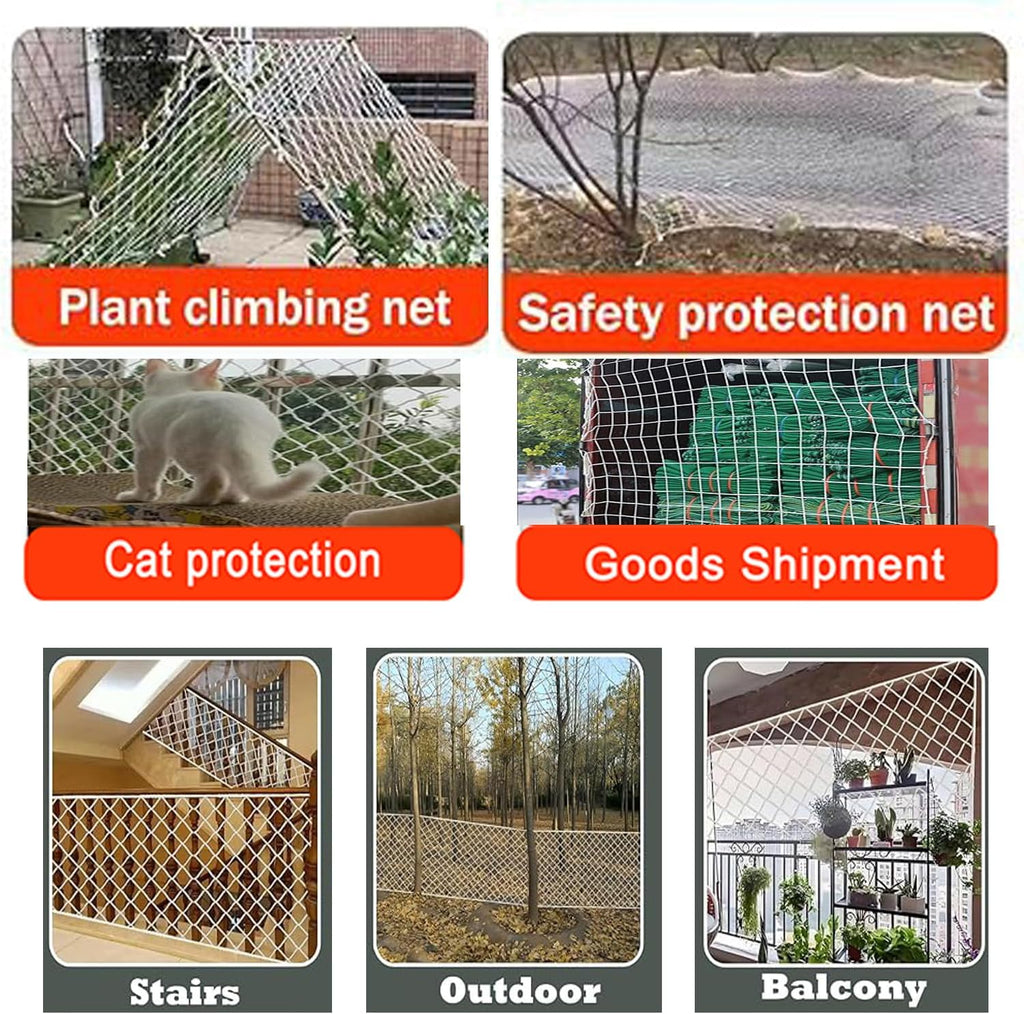 Mozzeilee knotless rope net for garden or decorative use