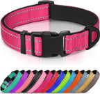 Joytale Reflective Dog Collar, Soft Neoprene Padded, Metal D-Ring, Nylon Pet Collar Adjustable for Large Dogs, Teal, L - Image 9