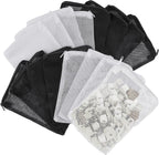 Okxiri Aquarium Filter Media Bags front view showing black and white nylon mesh options for fish tanks.