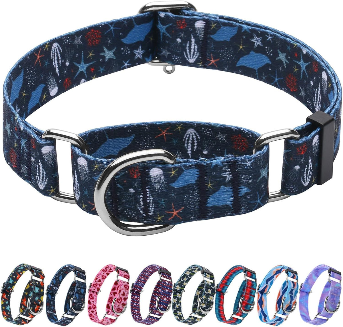 Hikiko Martingale Collar for Dogs with No Buckle Floral Daisy Dog Collars Soft Nylon No Pull Dog Collar for Large Dogs,Green Flower,L - Image 11