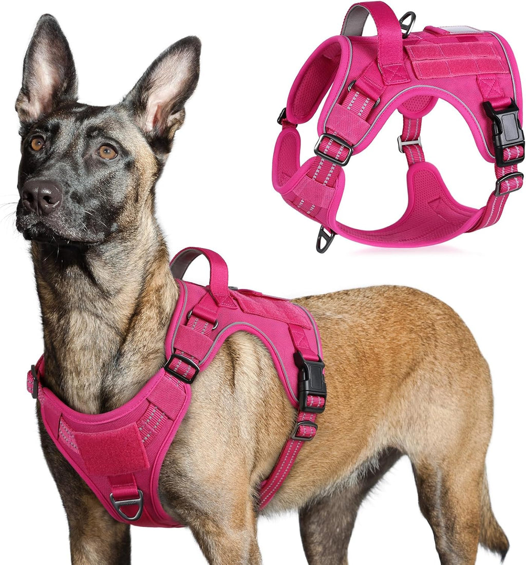 rabbitgoo Tactical Dog Harness for Large Dogs, No Pull Military Service Vest with Handle & Molle, Easy Control for Training Walking, Adjustable Reflective Straps, Black, L - Image 13