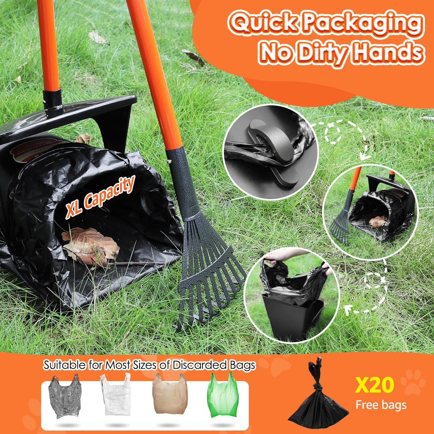 SlowTon swivel bin showing three liter capacity and secure waste bag attachment hook design