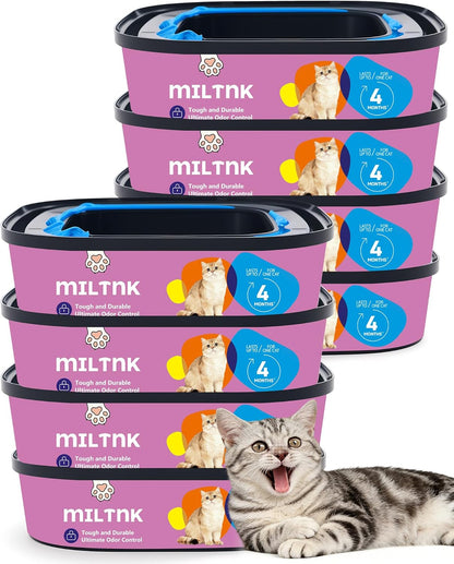 4 Pack Cat Litter Refills Bags, Cat Litter Refill Bags Cartridge, 92 Total FT, Multi-Layer Odor Control, Compatible with Standard, Plus, Style, XL+, Design, Essential Pail, Kitty Pet Waste Square Box - Image 9