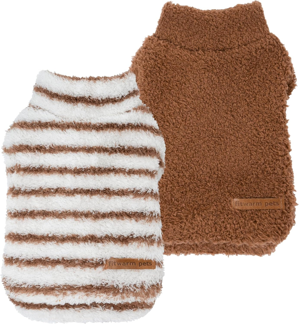 Fitwarm 2 Pack Striped Fleece Dog Sweater, Warm Winter Dog Clothes for Small Dogs Boy Girl, Fuzzy Pet Outfit, Doggy Pullover Jumper, Grey, Navy, Small - Image 10