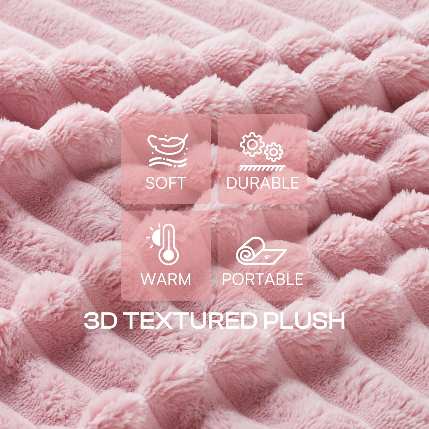 Three pack of premium flannel calming puppy blankets neatly folded on a modern sofa